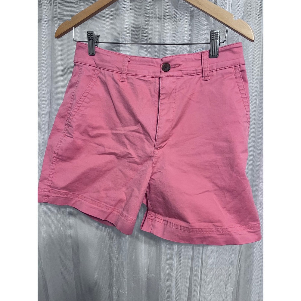 Gap‎ Girlfriend Khaki Shorts Pink Mid Rise Chino Cotton Blend Womens Size 6